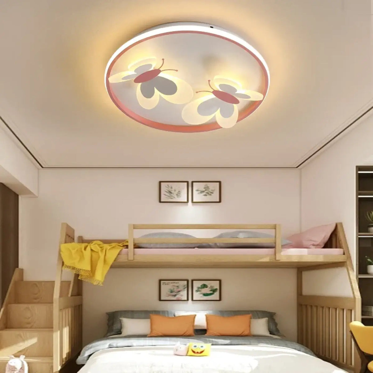 Plafonnier LED Chambre Enfant Papillons - Dalumea - vue 3