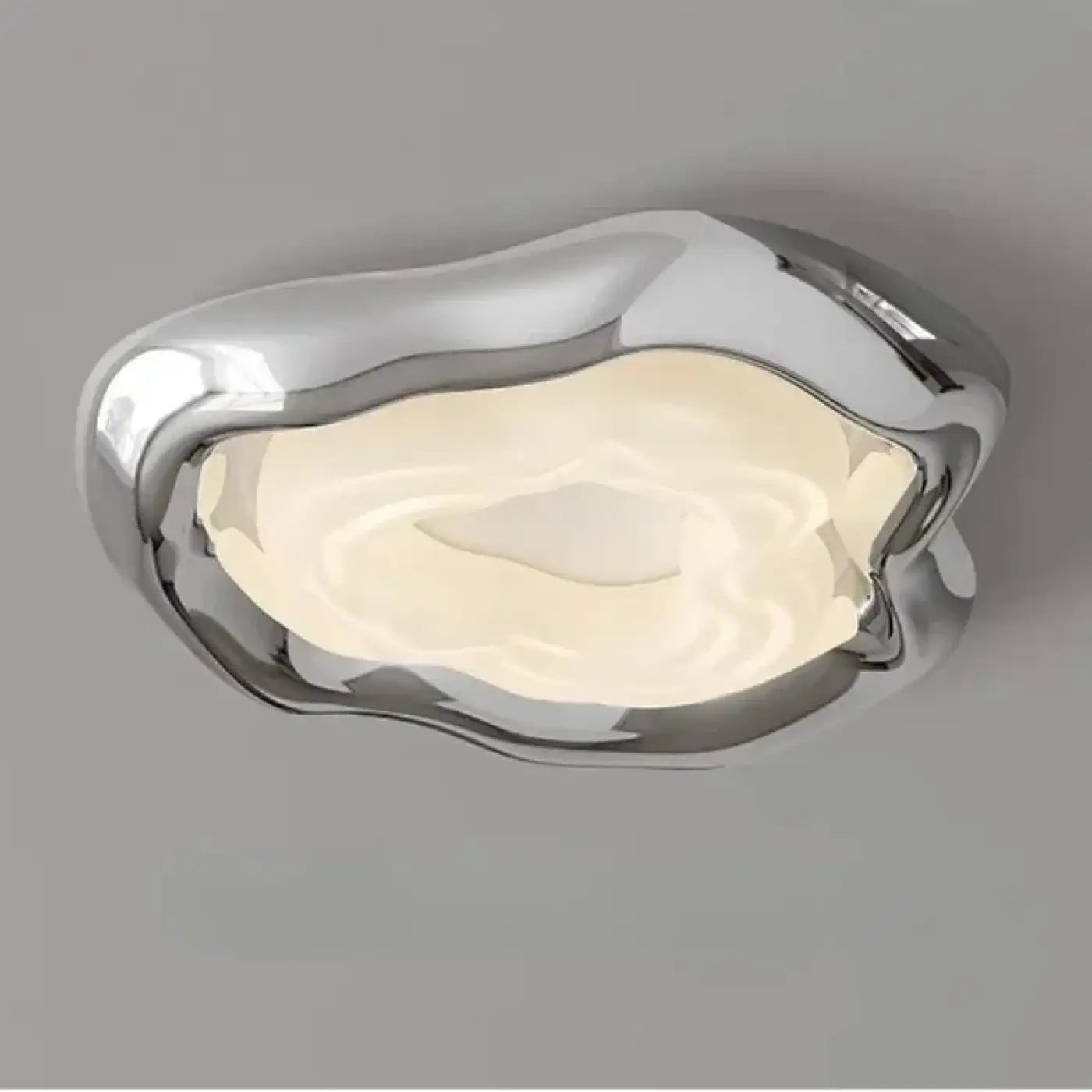 Plafonnier LED Design Chromé Organique - Dalumea - vue 3