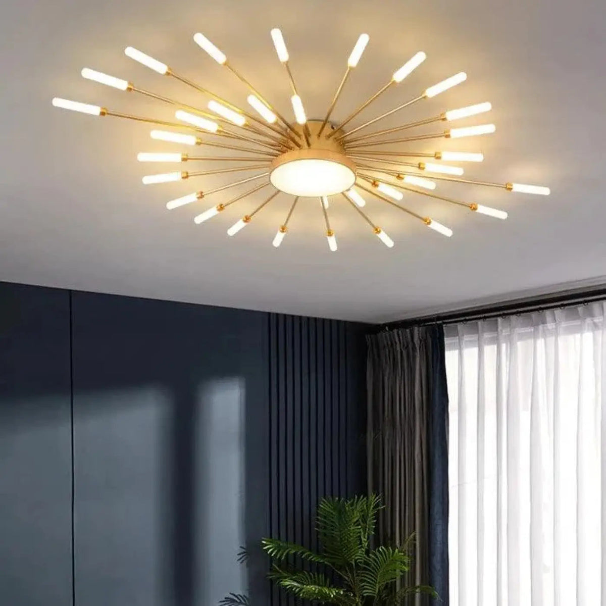 Plafonnier Design Soleil Doré - Dalumea - vue 4
