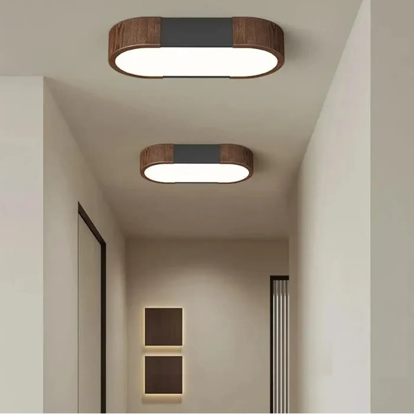 Plafonnier LED Bois Minimaliste - Dalumea - vue 1