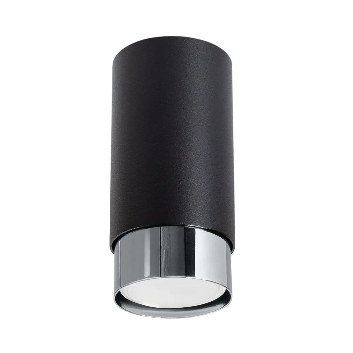 Plafonnier Cylindre Noir Chrome LED - Dalumea - vue 3