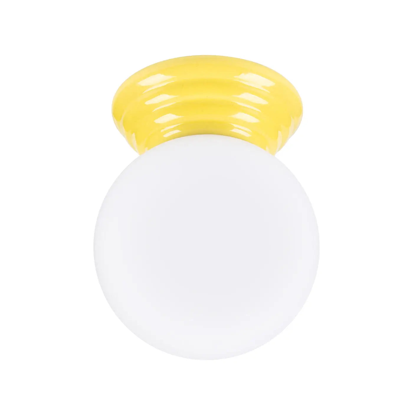 Plafonnier Boule Opaline Jaune - Dalumea - vue 7