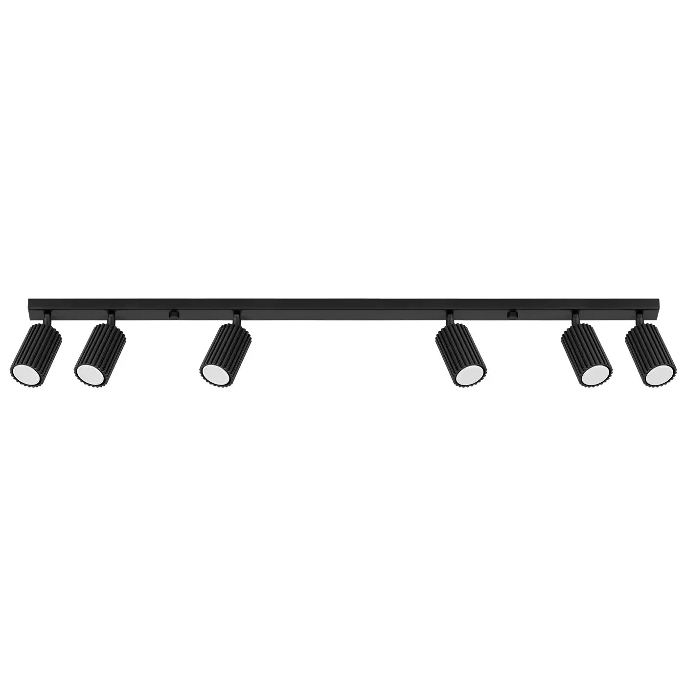 Plafonnier 6 Spots Orientables Cannelé Noir - Dalumea - vue 8