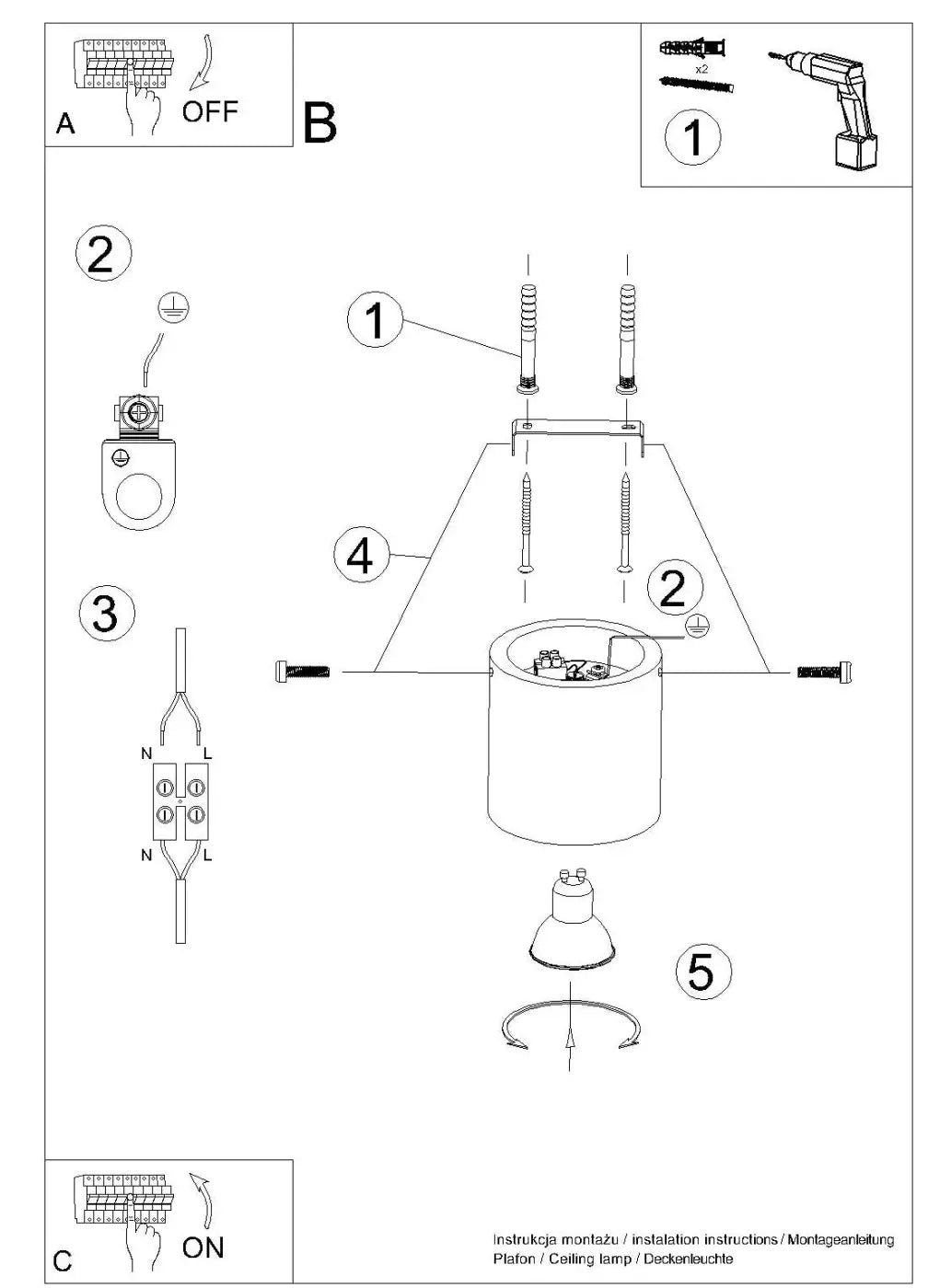 Plafonnier luminaire plafonnier cylindrique blanc en beton style minimaliste - blanc - Dalumea - vue 11