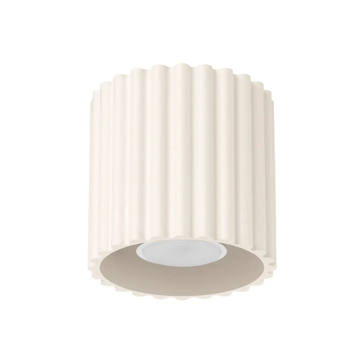 Plafonnier Cylindre Strié Beige - Dalumea - vue 6