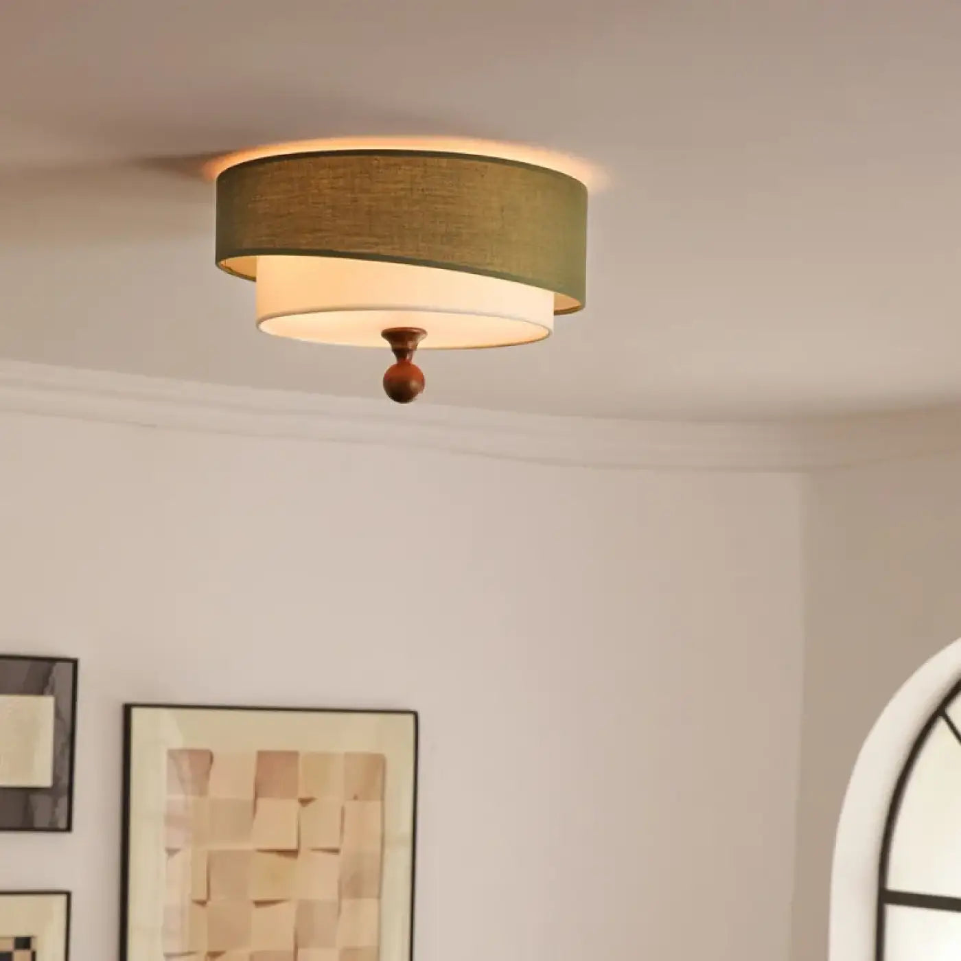 Plafonnier Circulaire Design Antique Doré - Dalumea - vue 3