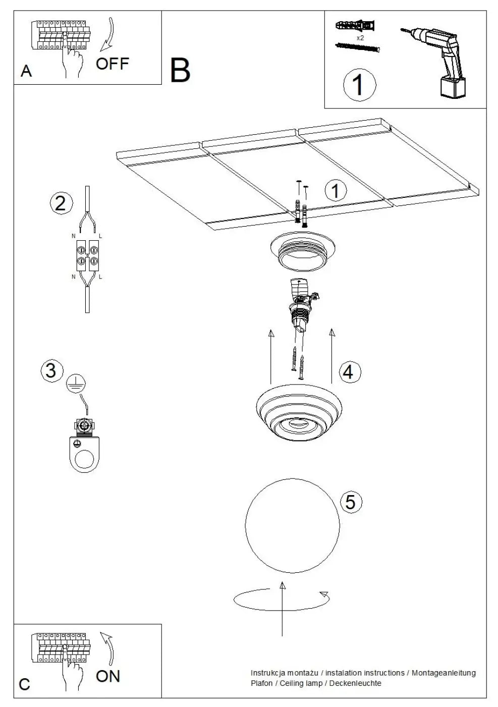 Plafonnier luminaire plafonnier boule opaline en ceramique peach design - Dalumea - vue 13