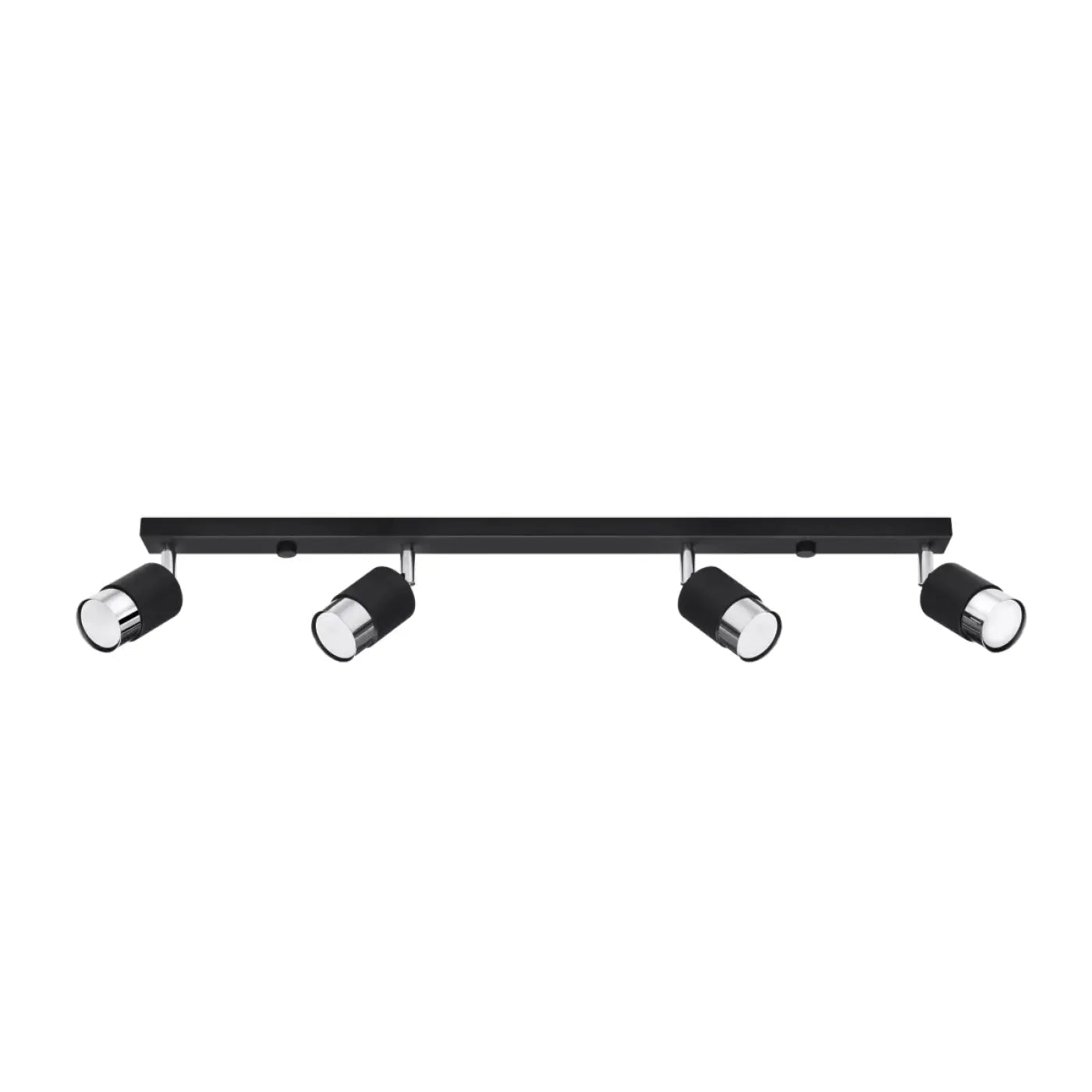 Plafonnier 4 Spots Orientables Noir Chrome - Dalumea - vue 3