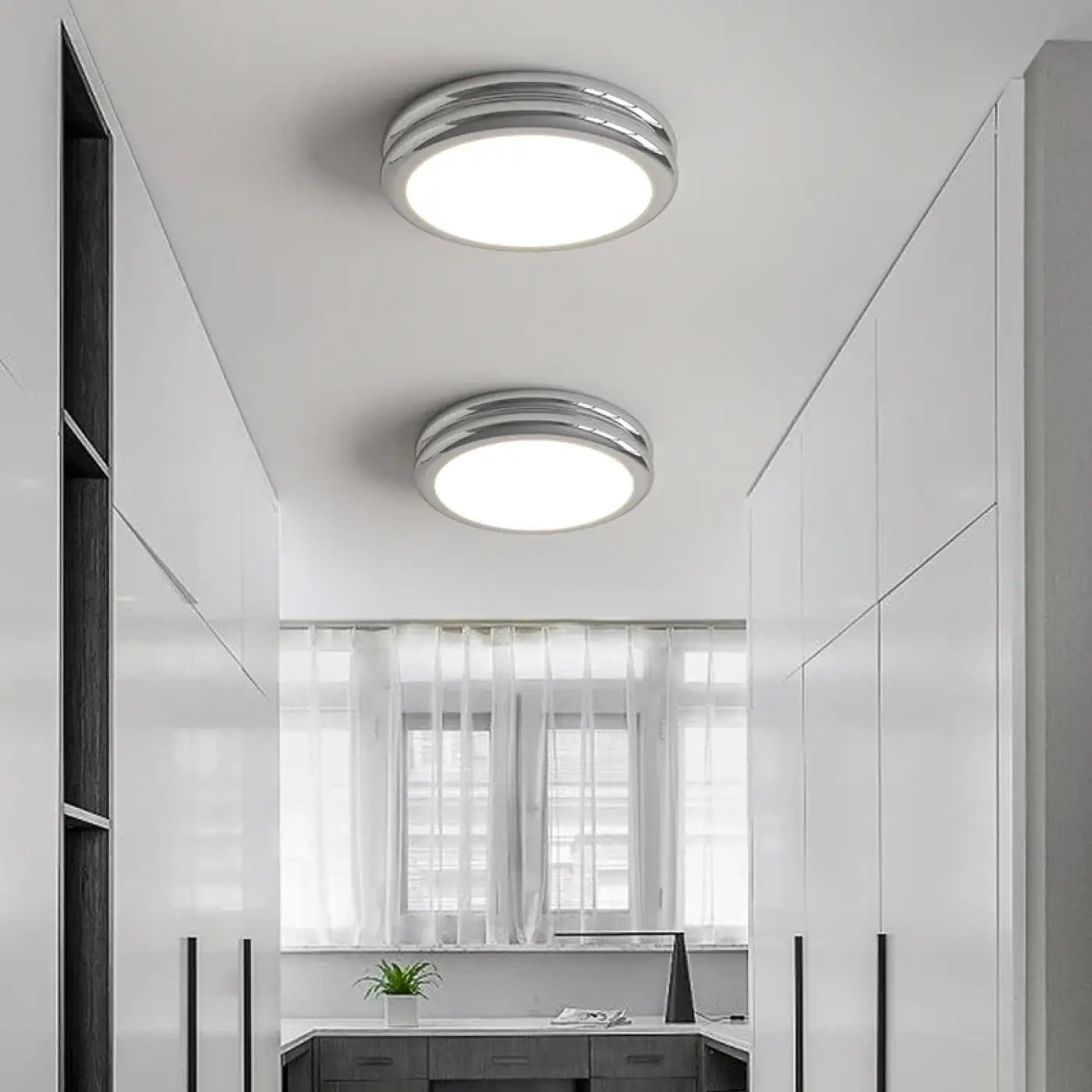 Plafonnier LED Rond Vert Anneau Minimaliste - Dalumea - vue 4