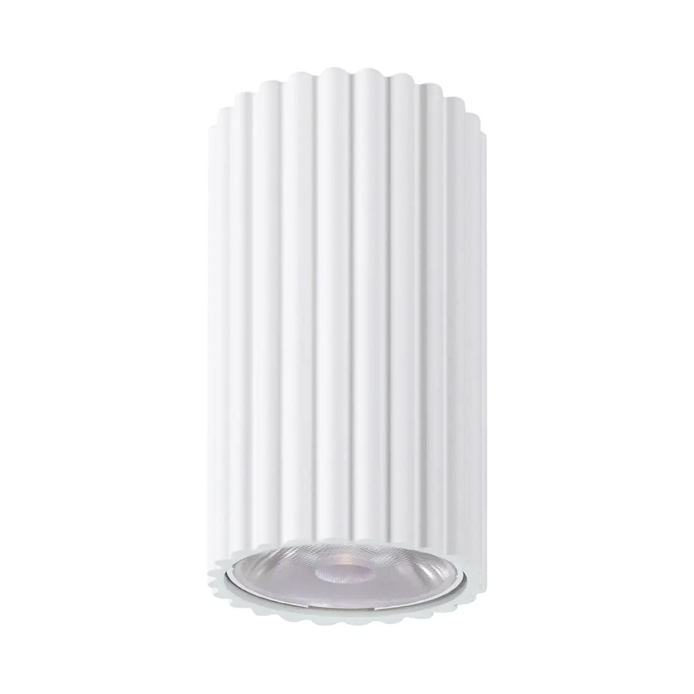 Plafonnier Cylindrique Blanc Strié LED - Dalumea - vue 1