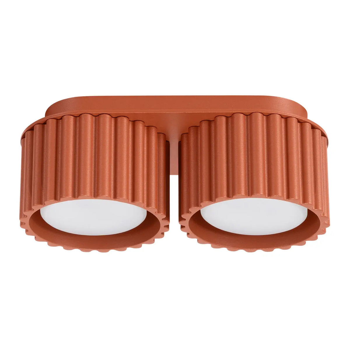 Plafonnier Double Spot Base Arrondie Rouge Ocre - Dalumea - vue 6