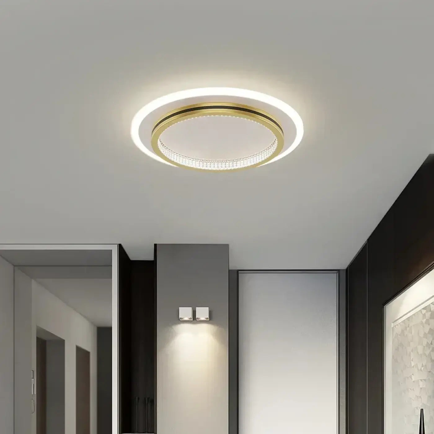 Plafonnier LED Noir Doré - Dalumea - vue 1