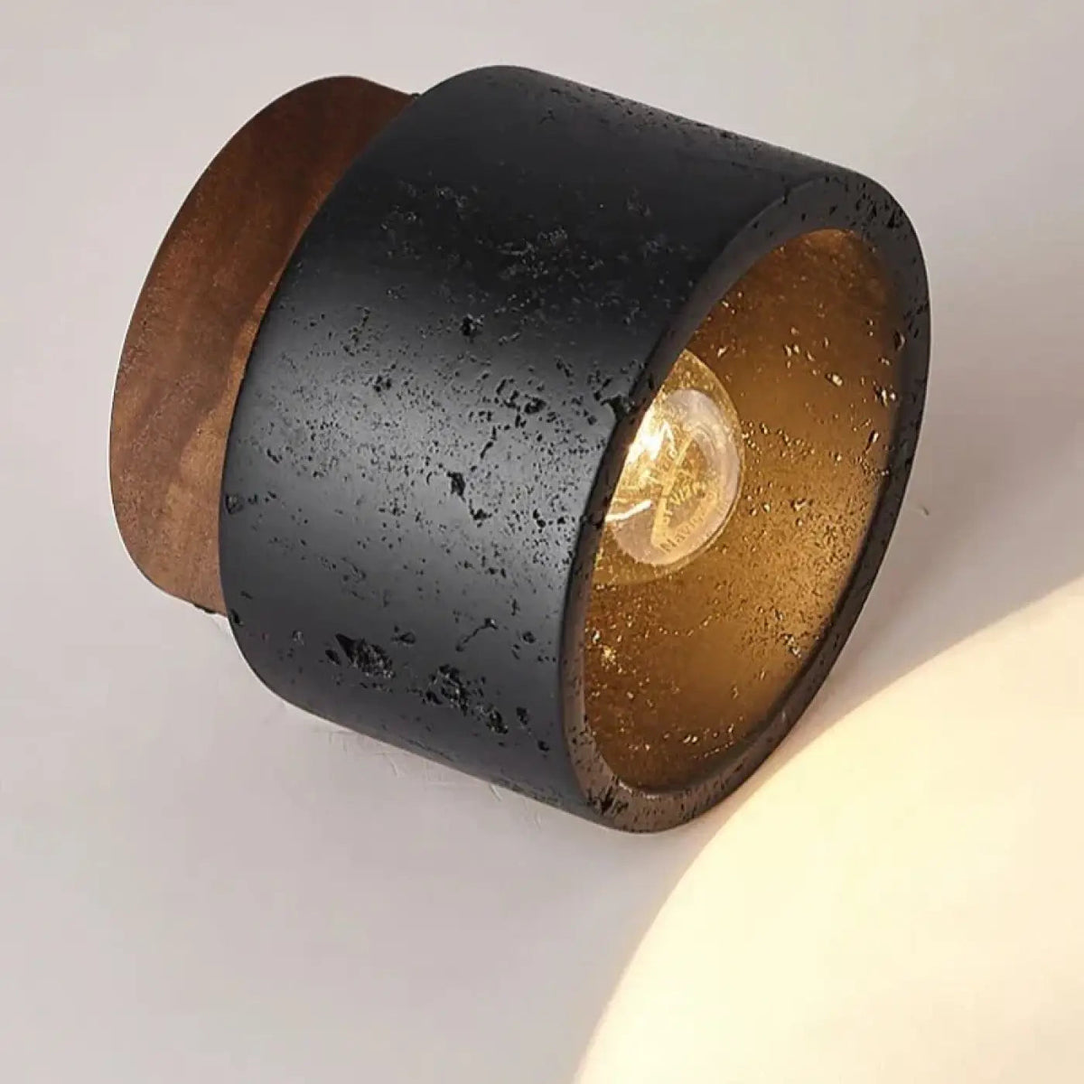 Plafonnier Noir Marbre Cylindrique Design Moderne - Dalumea - vue 5