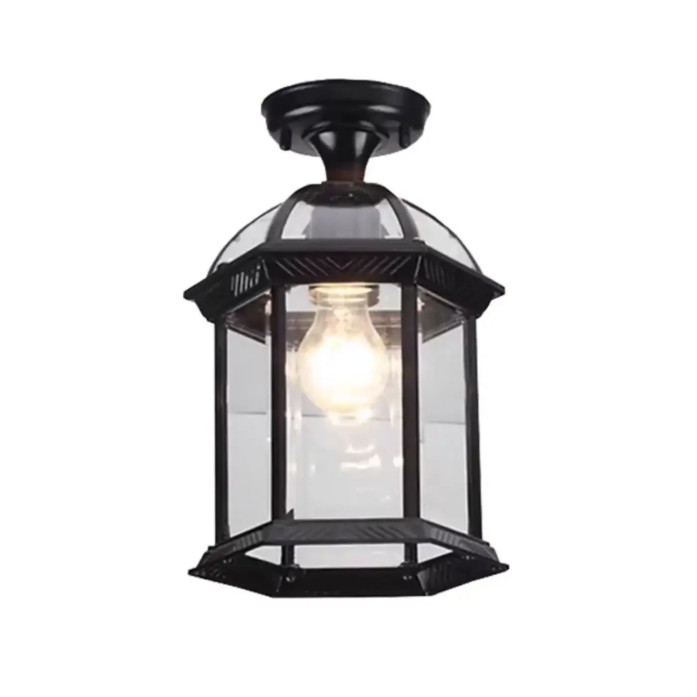 Plafonnier Extérieur Vintage Métal Noir - Dalumea - vue 3