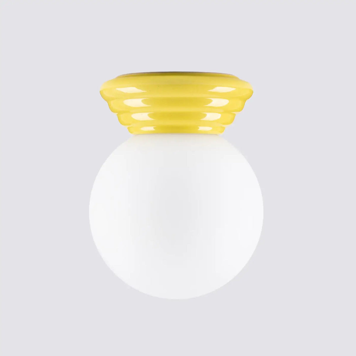 Plafonnier Boule Opaline Jaune - Dalumea - vue 4