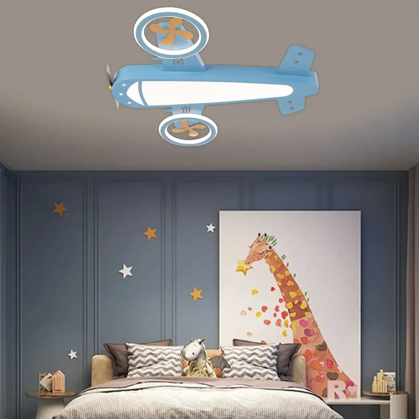 Plafonnier Avion Hélices Bois Chambre Enfant - Dalumea - vue 2
