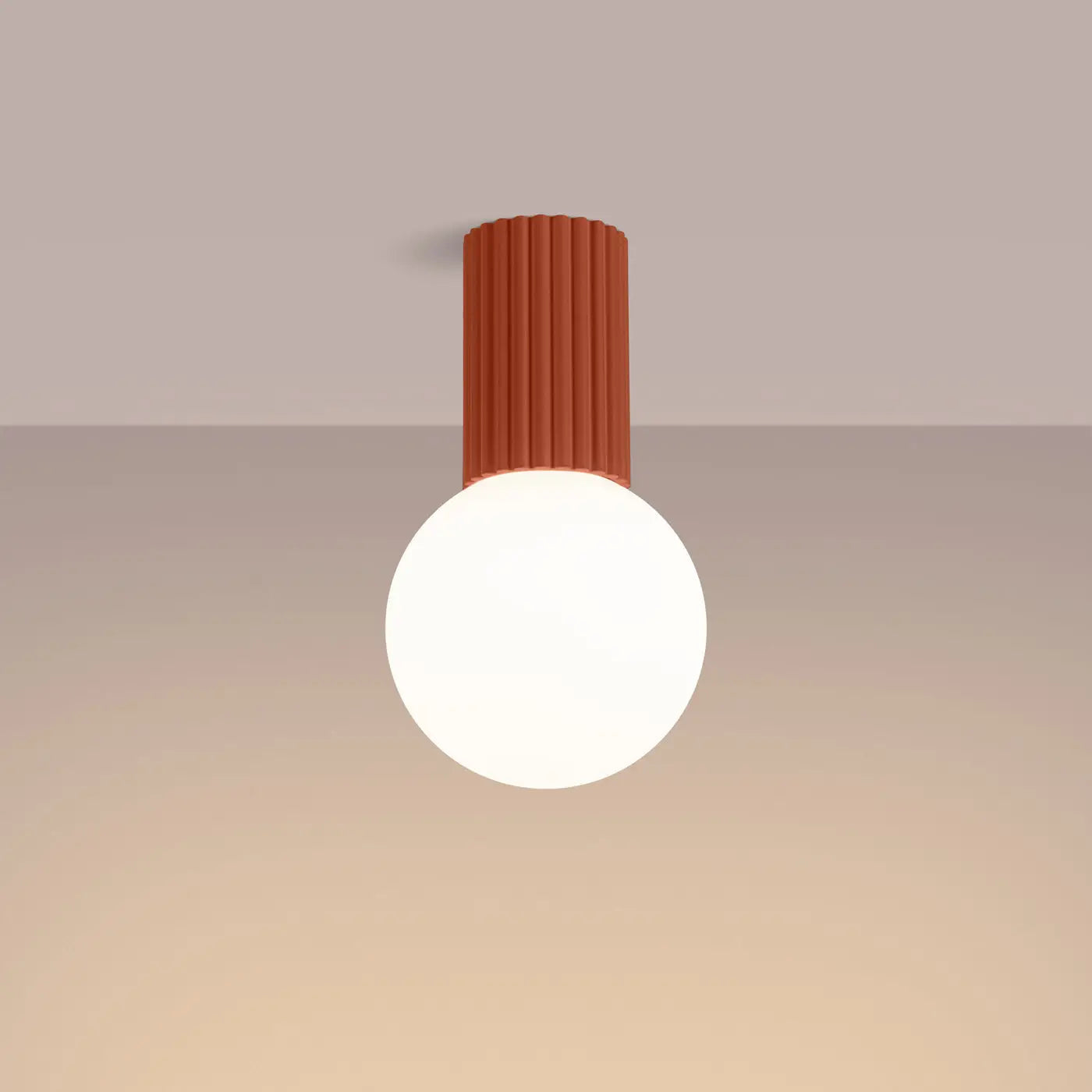 Plafonnier Rouge Ocre Minimaliste - Dalumea - vue 1