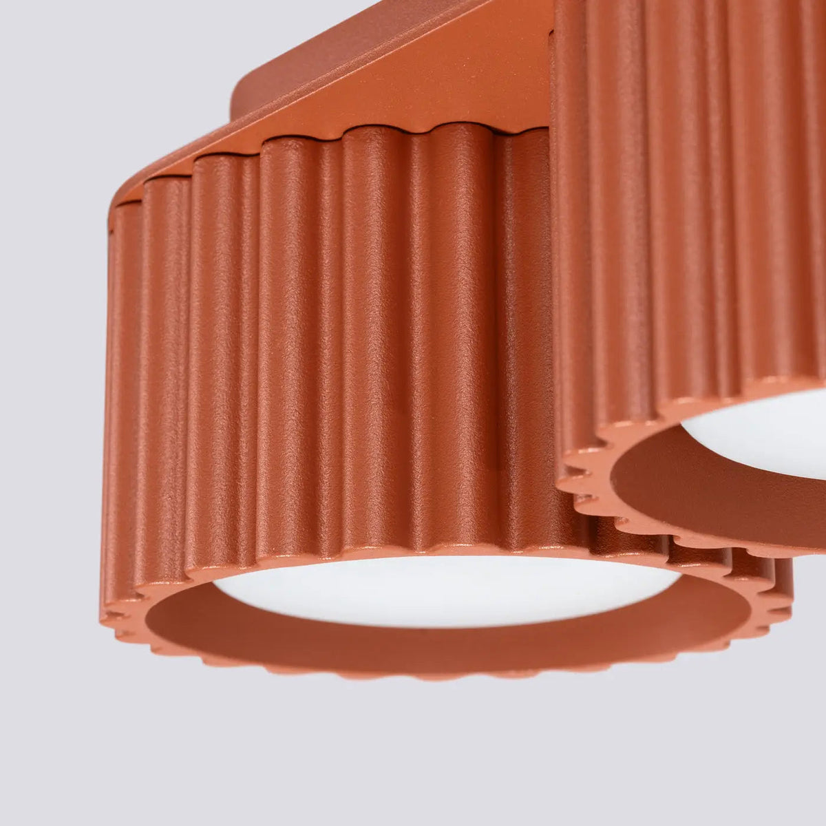 Plafonnier Double Spot Base Arrondie Rouge Ocre - Dalumea - vue 3