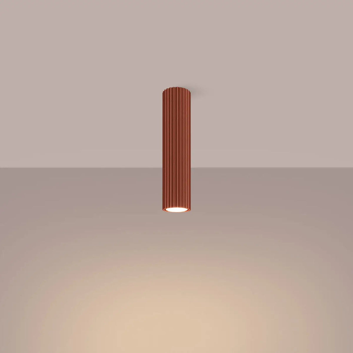 Plafonnier Cylindrique LED Rouge Ocre - Dalumea - vue 1
