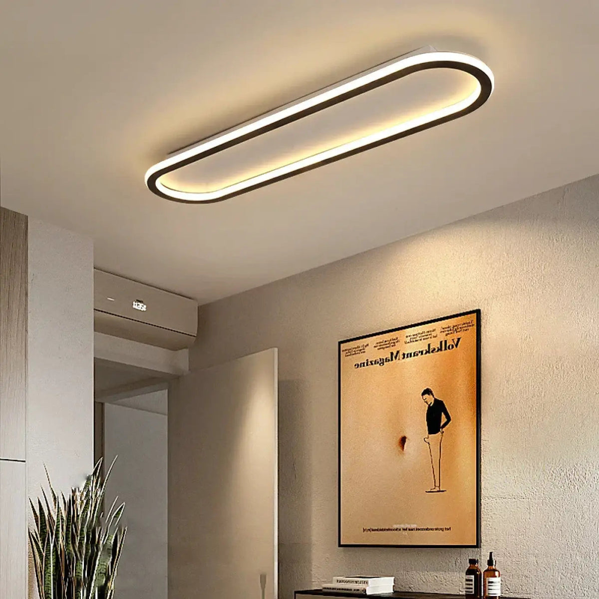 Plafonnier LED Ovale Bandeau Continu Minimaliste - Dalumea - vue 3