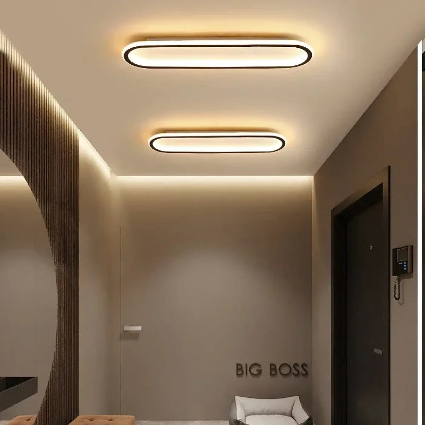 Plafonnier LED Ovale Cadre Fin Minimaliste - Dalumea - vue 3