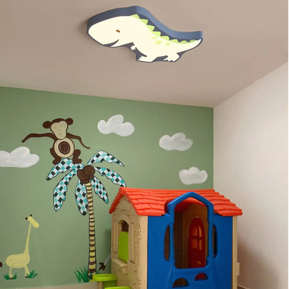 Plafonnier T-Rex Bleu Chambre Enfant - Dalumea - vue 3