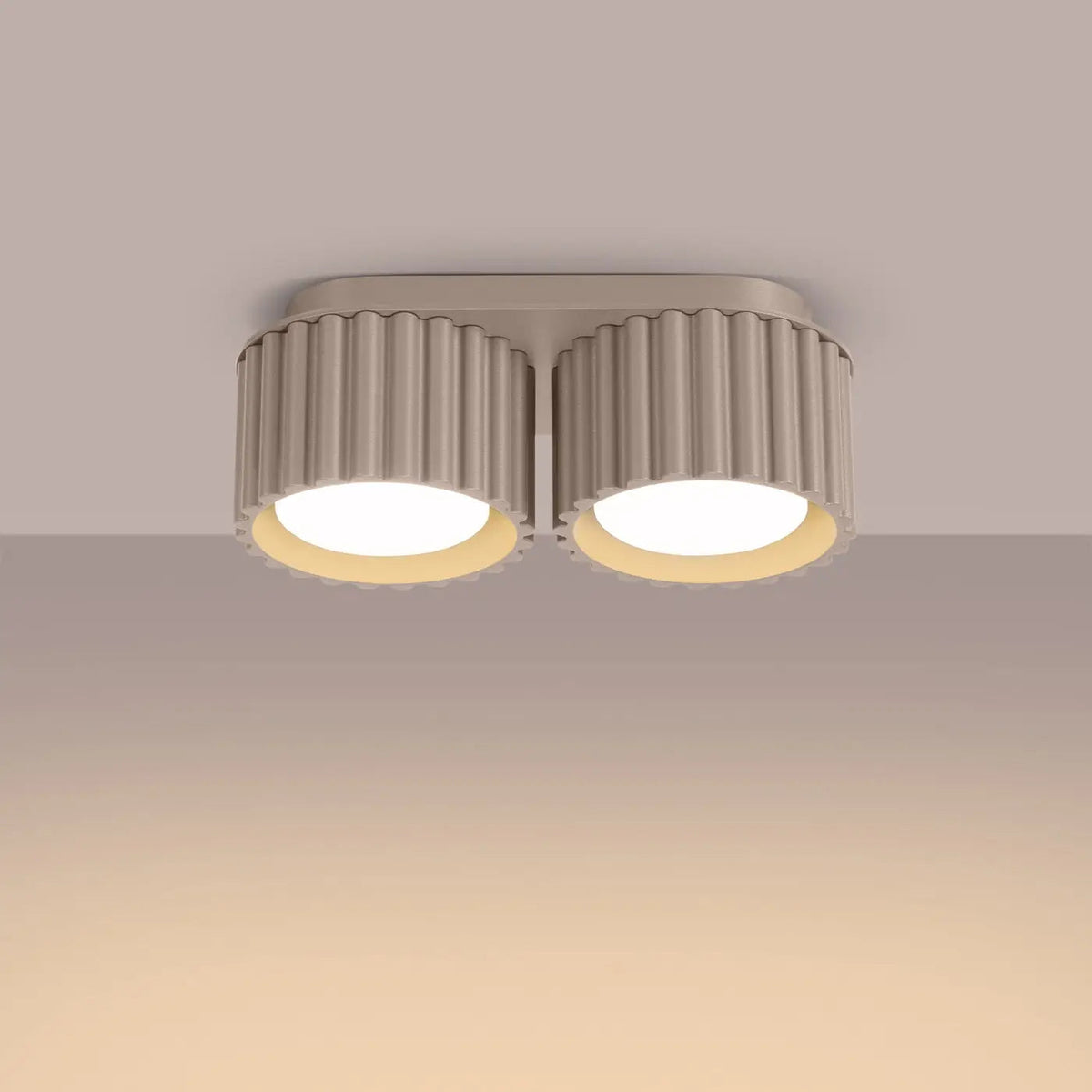 Plafonnier Double Spot Taupe - Dalumea - vue 1