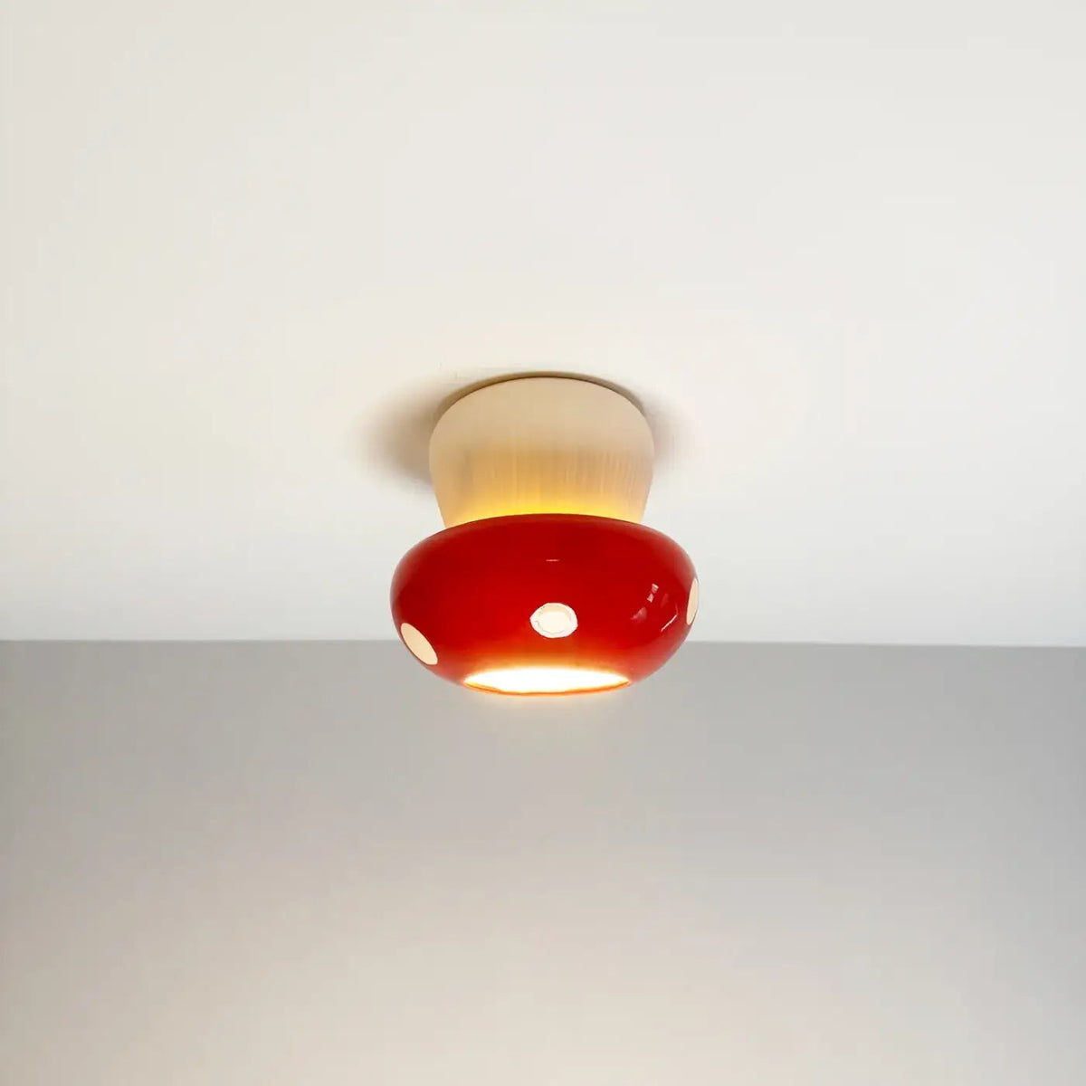 Plafonnier Design Champignon Rouge Bois - Dalumea - vue 5