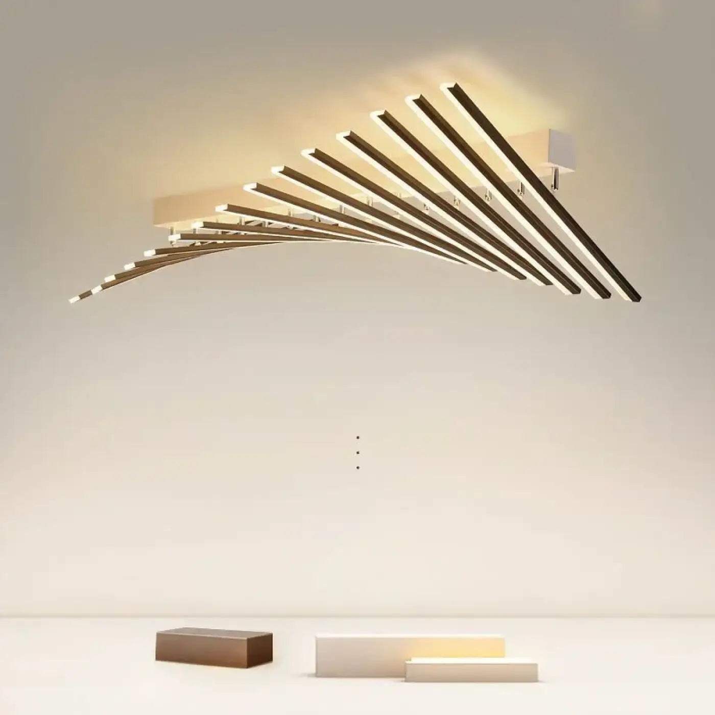 Plafonnier LED Tiges Croisées Noires - Dalumea - vue 2