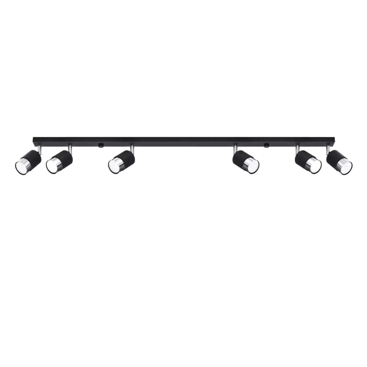 Plafonnier 6 Spots Orientables Noir Chromé - Dalumea - vue 3