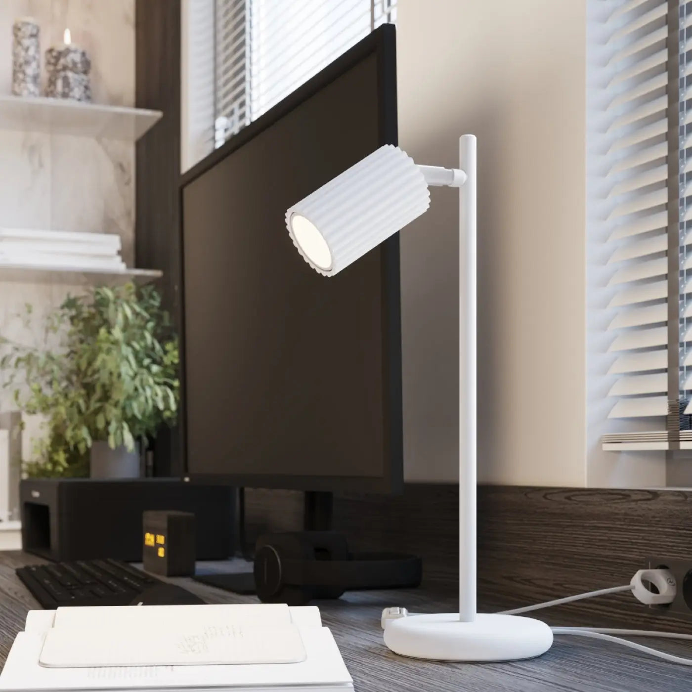 Plafonnier 4 Spots Orientables Rail Blanc - Dalumea - vue 9