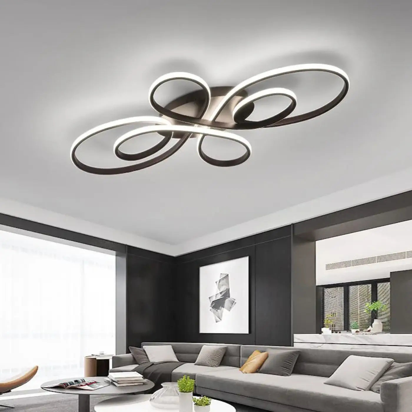 Plafonnier LED Design Courbes Modernes - Dalumea - vue 3