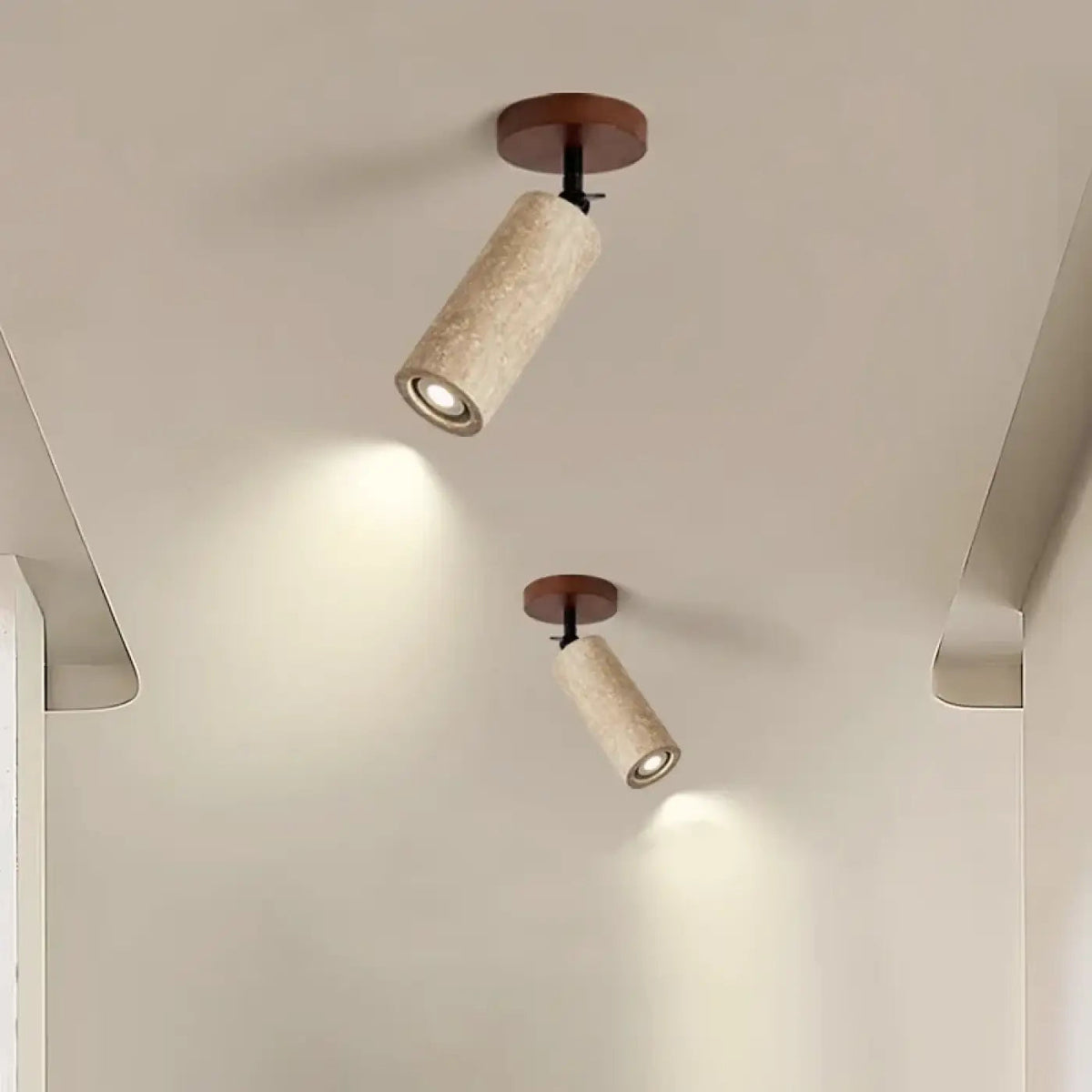 Plafonnier Spot Orientable Travertin Bois - Dalumea - vue 4
