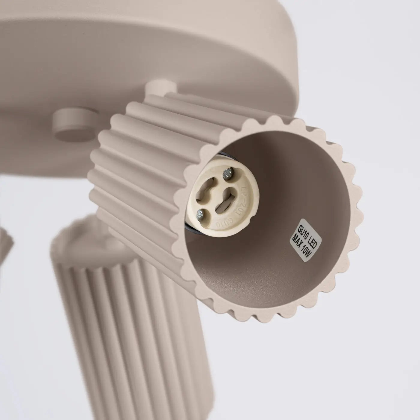 Plafonnier luminaire plafonnier taupe a trois spots rainures design chic - beige - Dalumea - vue 1