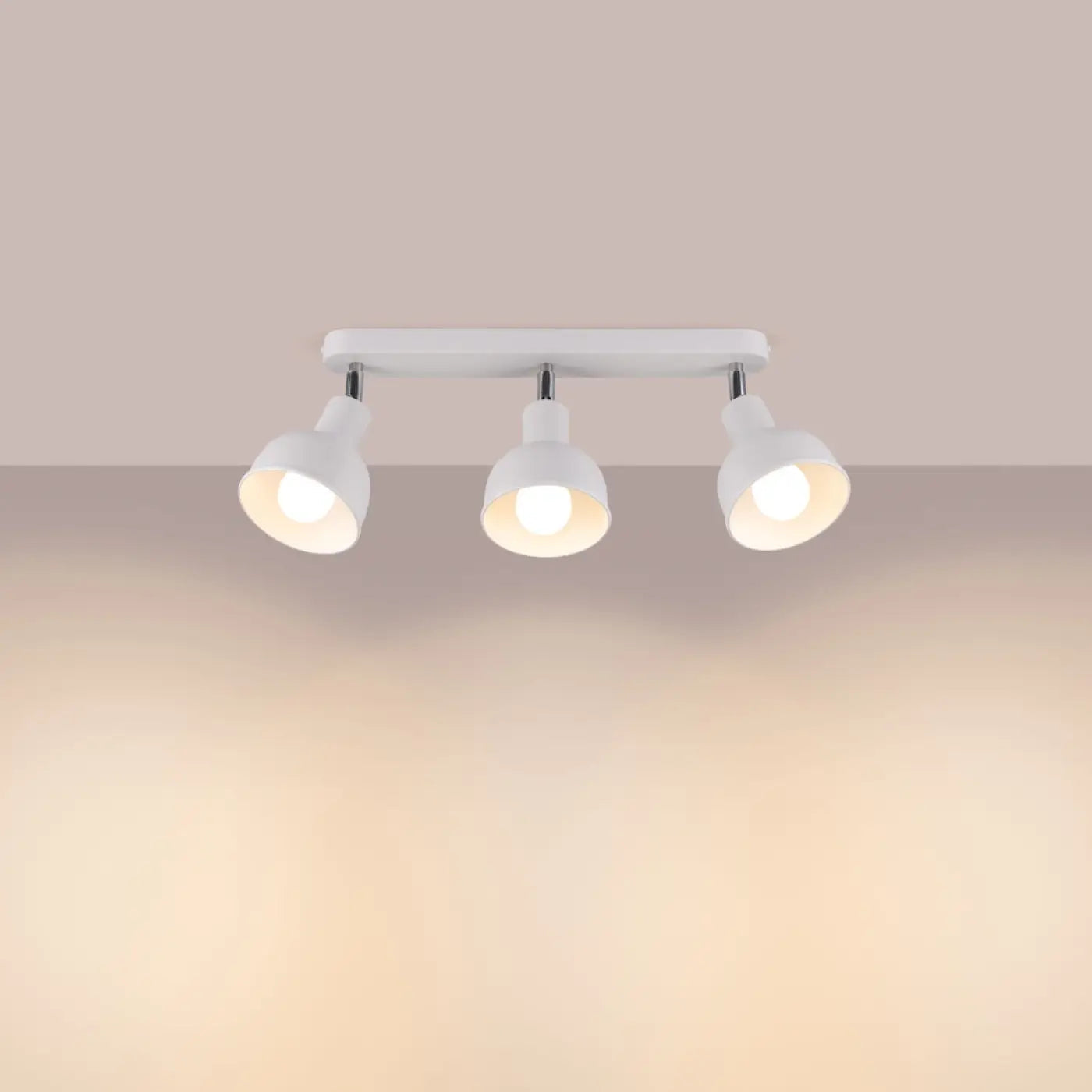 Plafonnier 3 Spots Orientables Platine Chromée Blanc - Dalumea - vue 1