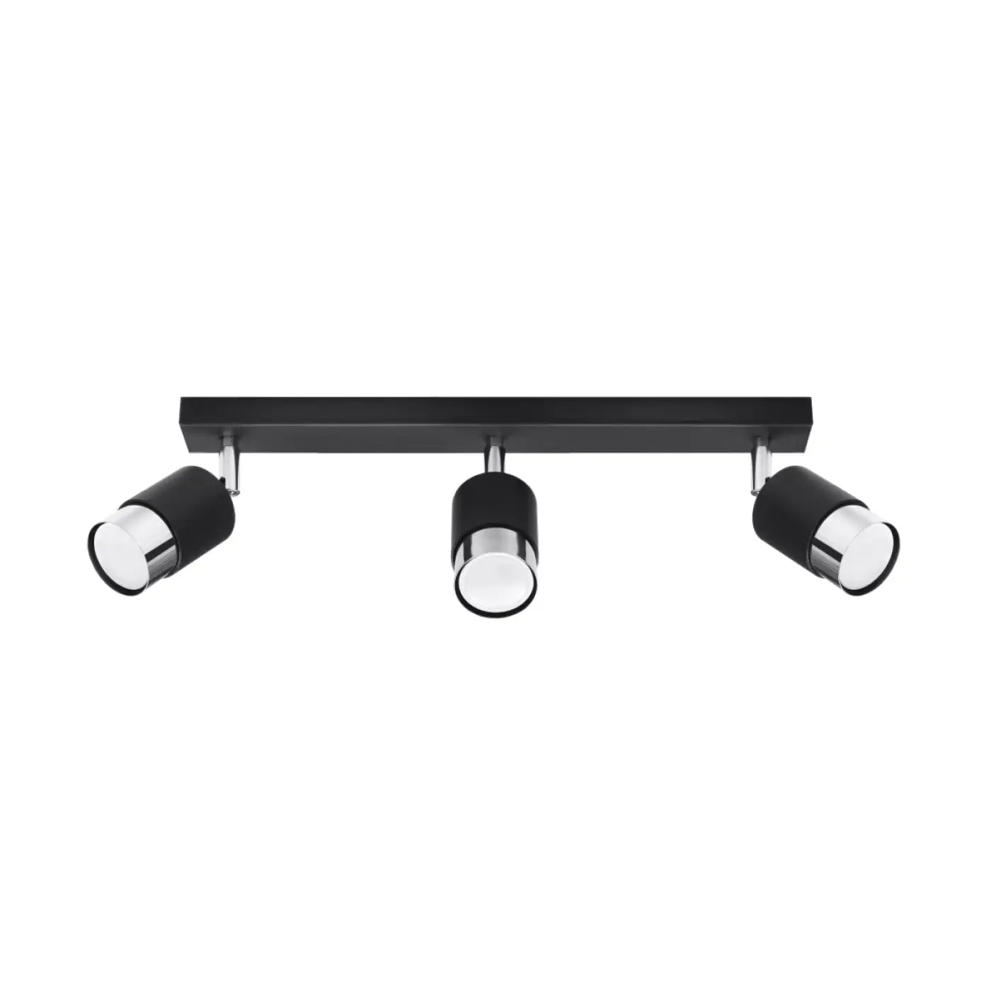 Plafonnier 3 Spots Orientables Noir Chrome - Dalumea - vue 3