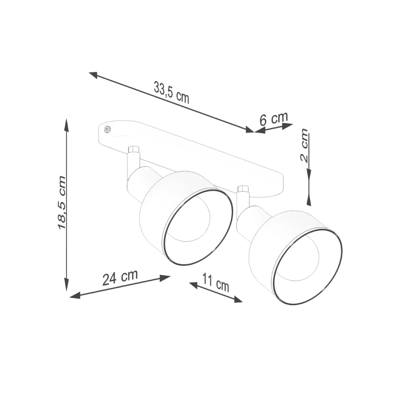 Plafonnier luminaire plafonnier noir double spot orientable moderne - noir - Dalumea - vue 13