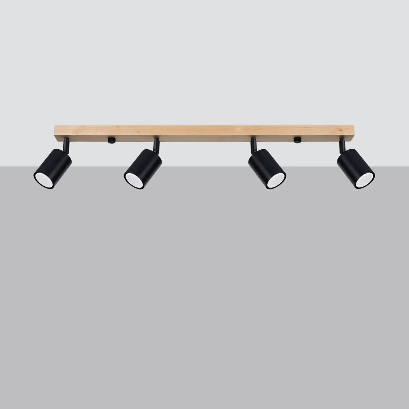 Plafonnier Rail Bois Noir 4 Spots - Dalumea - vue 3