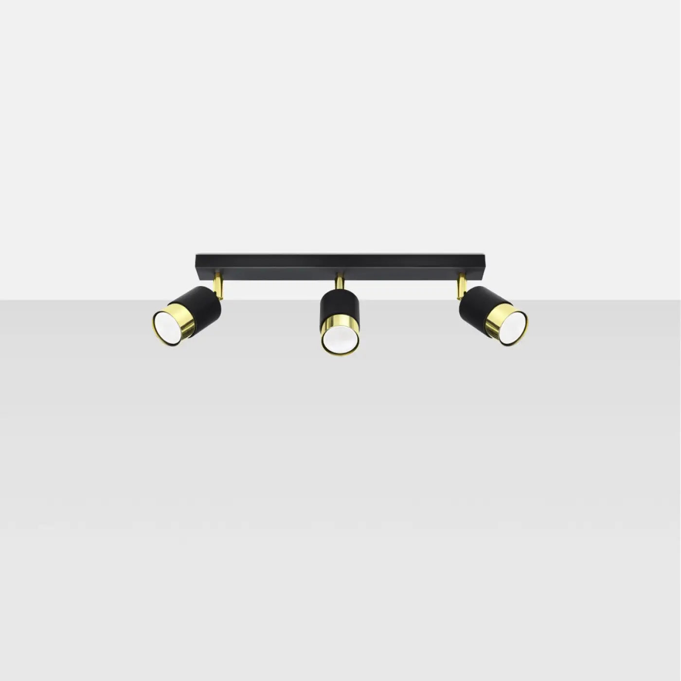 Plafonnier 3 Spots Orientables Noir Doré - Dalumea - vue 2