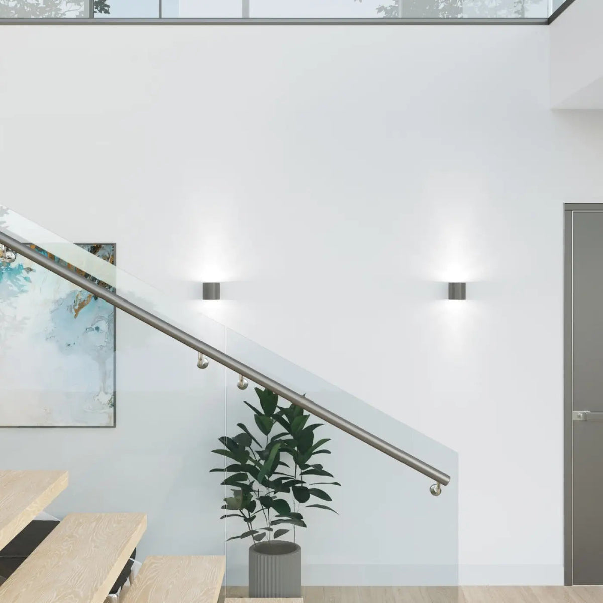 Plafonnier LED Anthracite Cylindre - Dalumea - vue 6