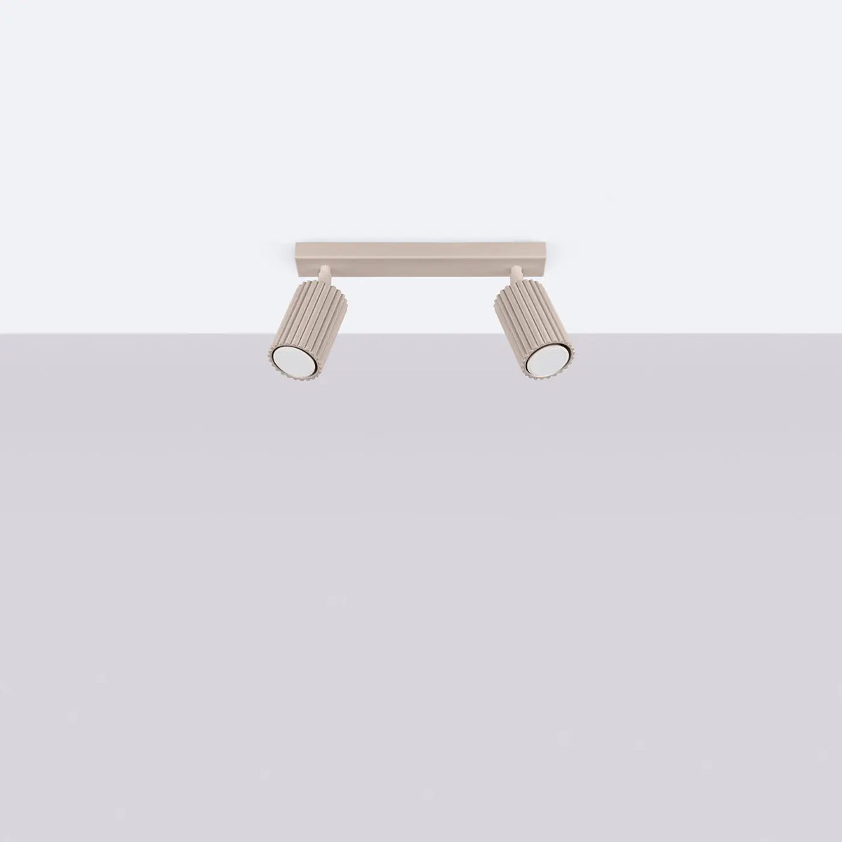 Plafonnier 2 Spots Cannelé Taupe - Dalumea - vue 2