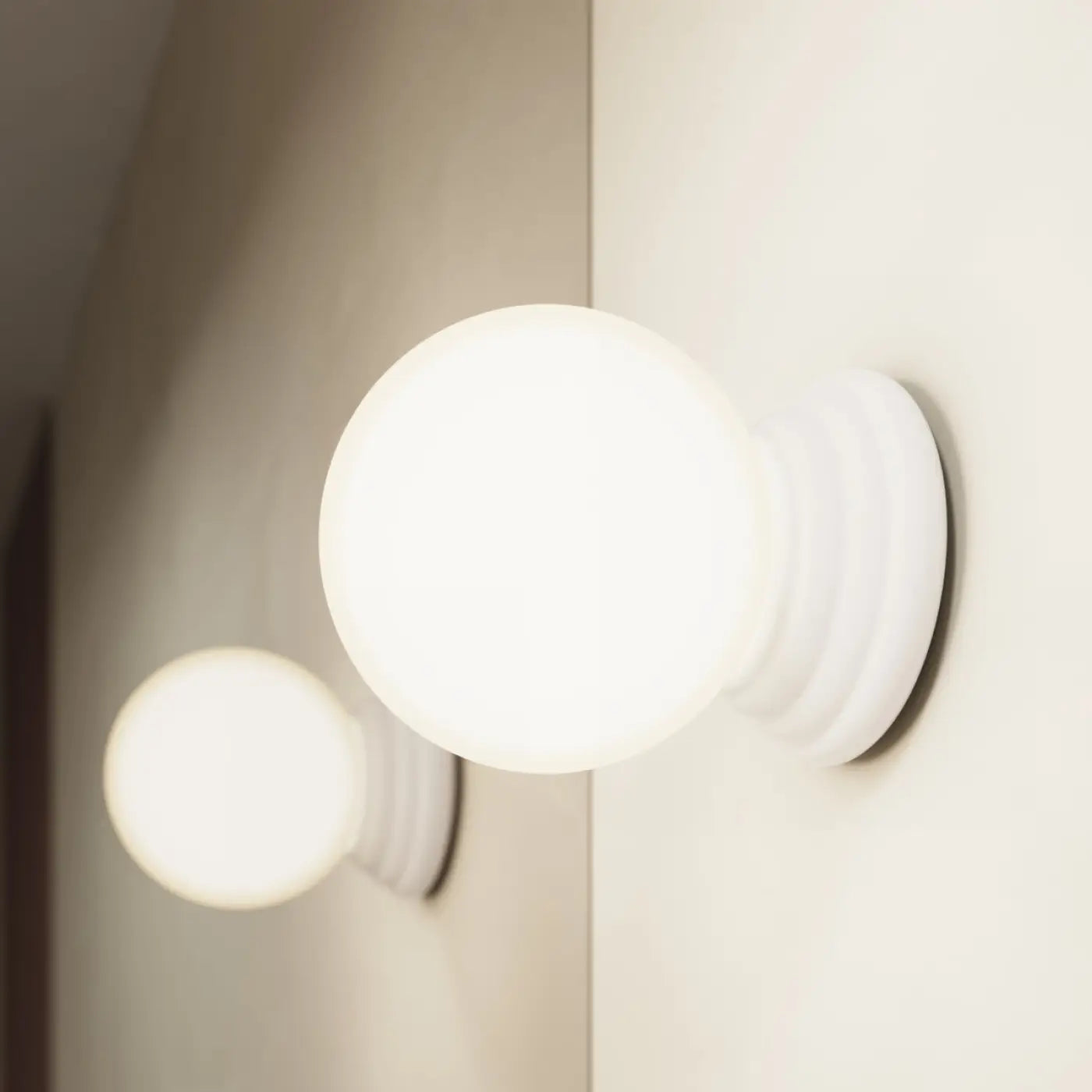 Plafonnier luminaire plafonnier boule opaline blanc design ceramique moderne - blanc - Dalumea - vue 11