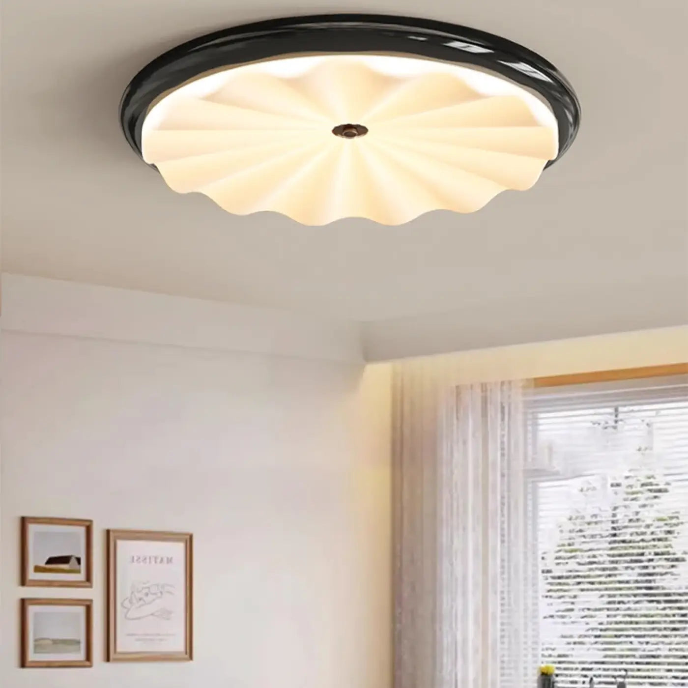Plafonnier LED Verre Ondulé Blanc - Dalumea - vue 2