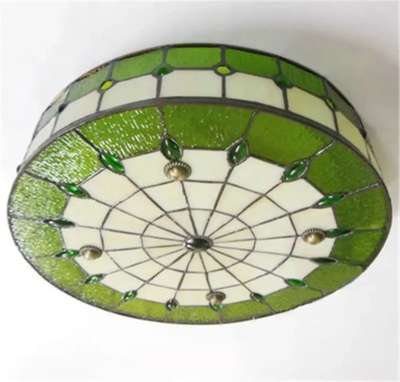Plafonnier Tiffany Vitrail Art Déco - Dalumea - vue 4