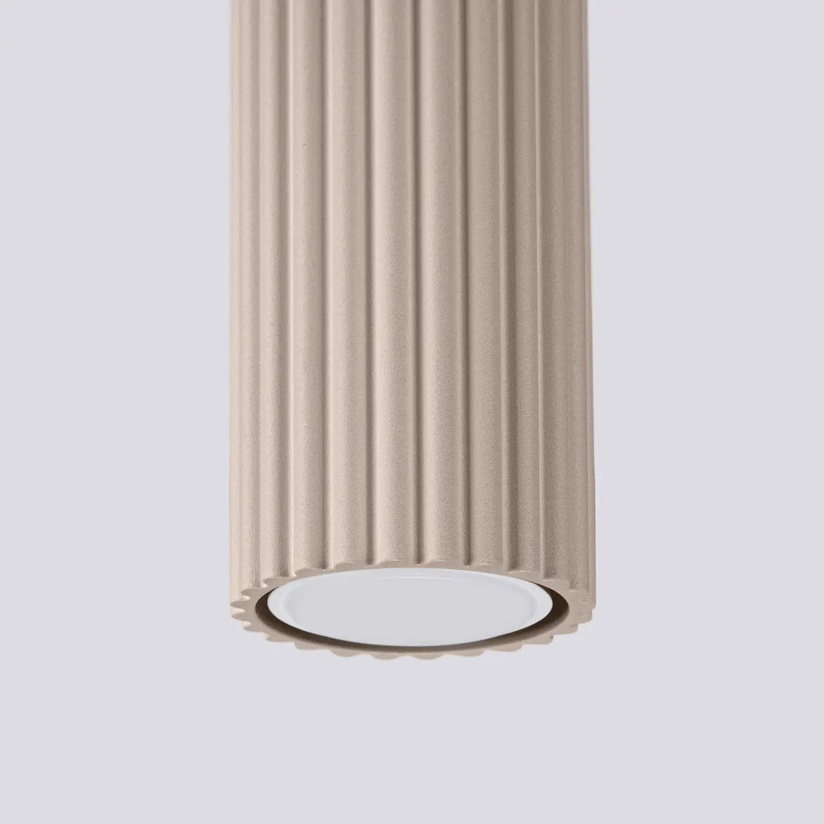 Plafonnier Cylindrique Cannelé Taupe - Dalumea - vue 6