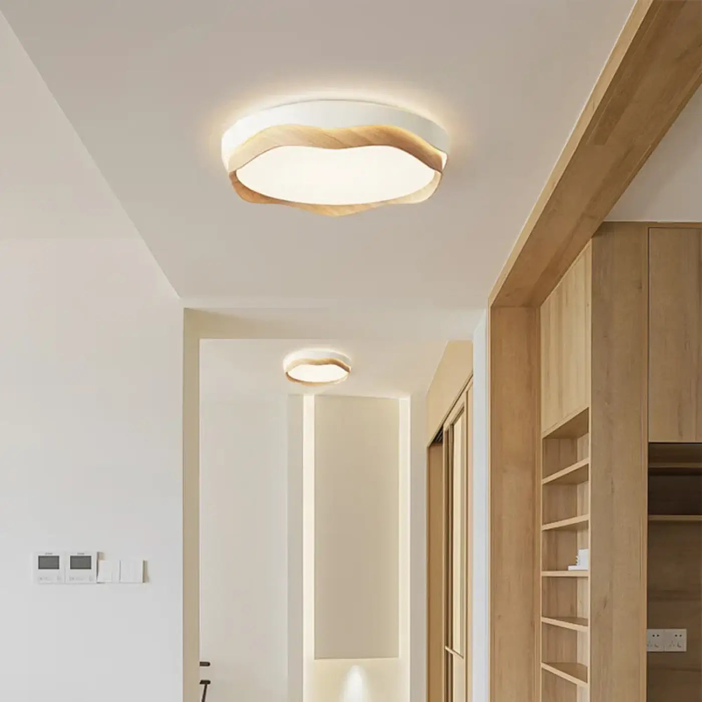 Plafonnier Rond Anneau Bois Scandinave - Dalumea - vue 1