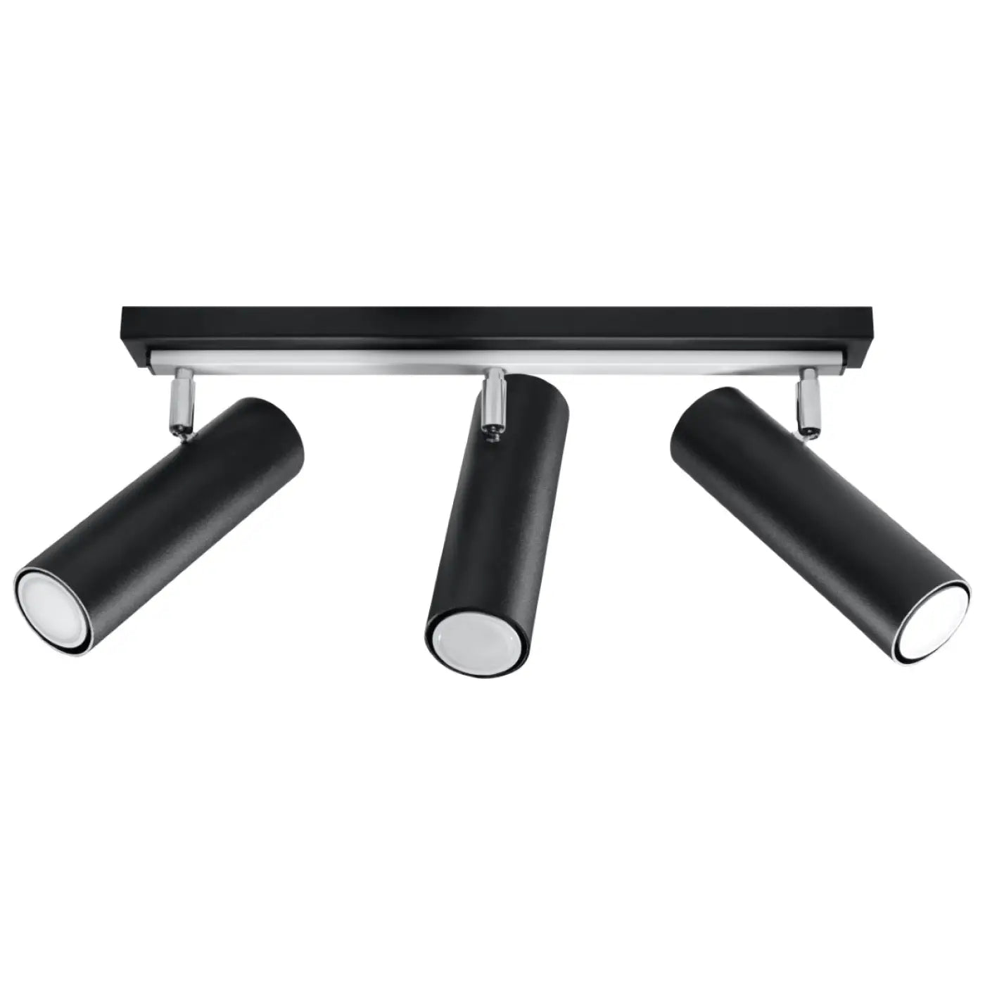 Plafonnier 3 Spots Orientables Barre Noir - Dalumea - vue 3