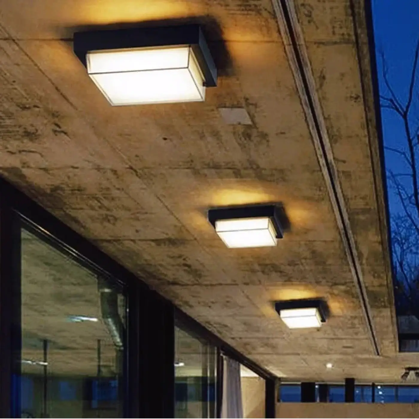 Plafonnier LED Carré Noir Blanc - Dalumea - vue 1