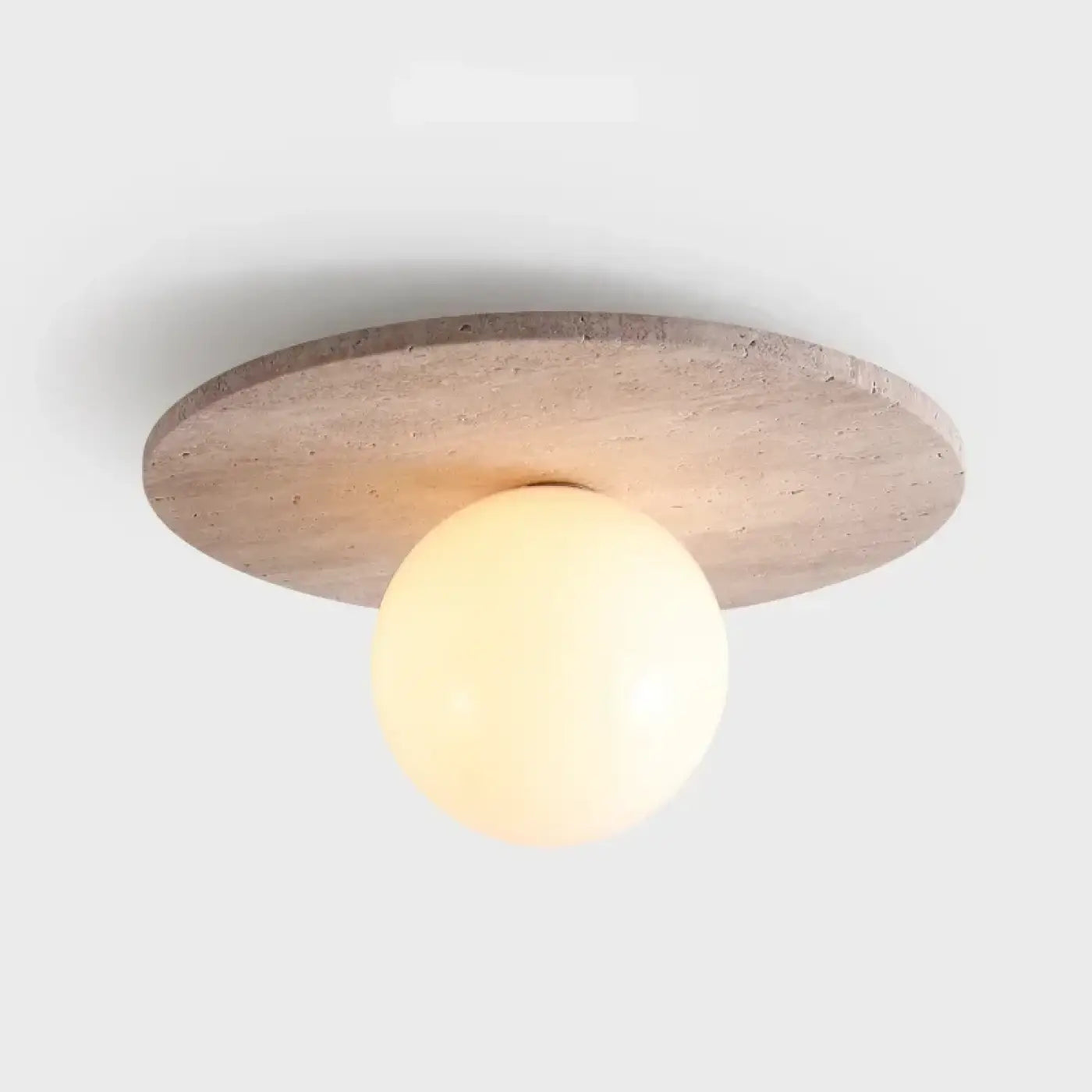 Plafonnier Pierre et Verre Blanc - Dalumea - vue 5