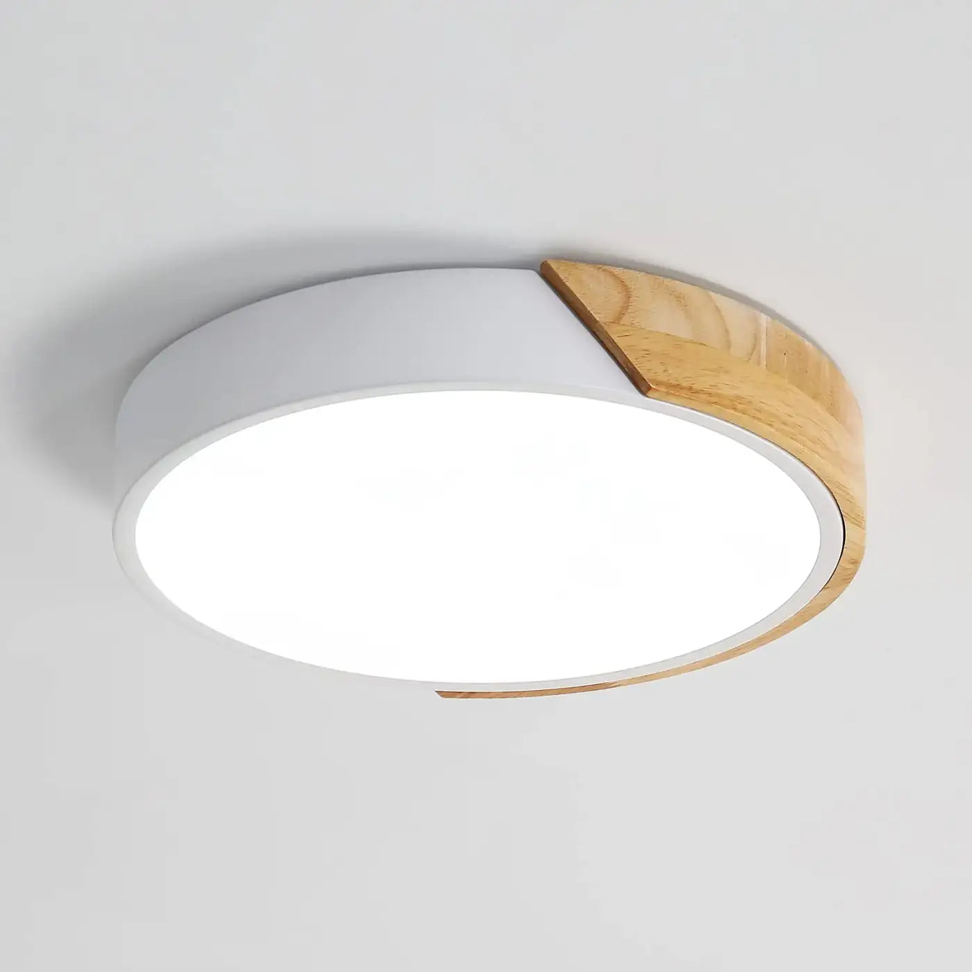 Plafonnier LED Bois Blanc Scandinave - Dalumea - vue 3